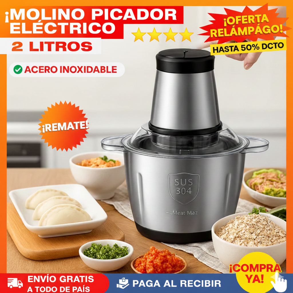 Molino picador electrico de 2 litros