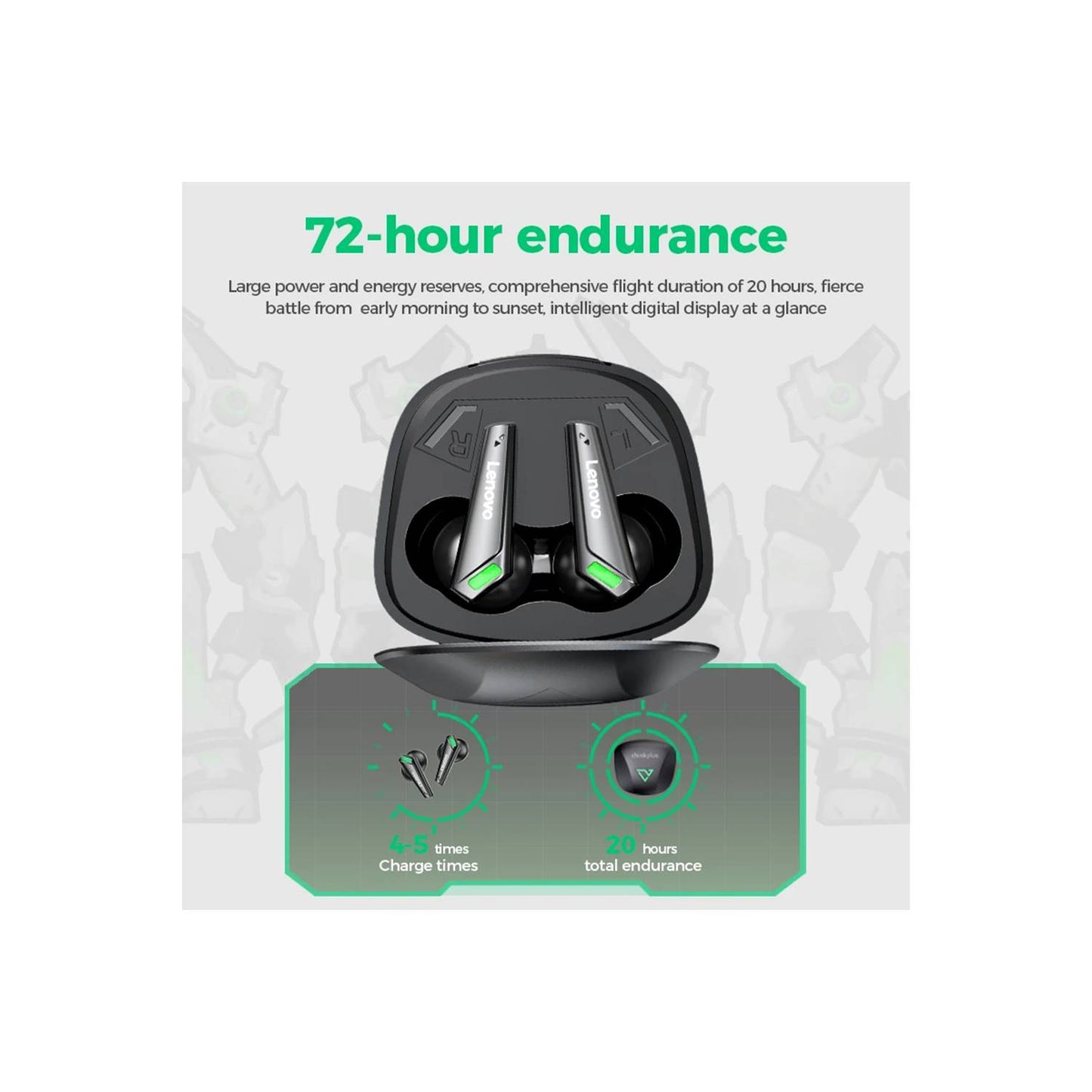 Audífonos gamer inalámbricos con tecnología de sonido 3D y reducción de ruido ambiental.