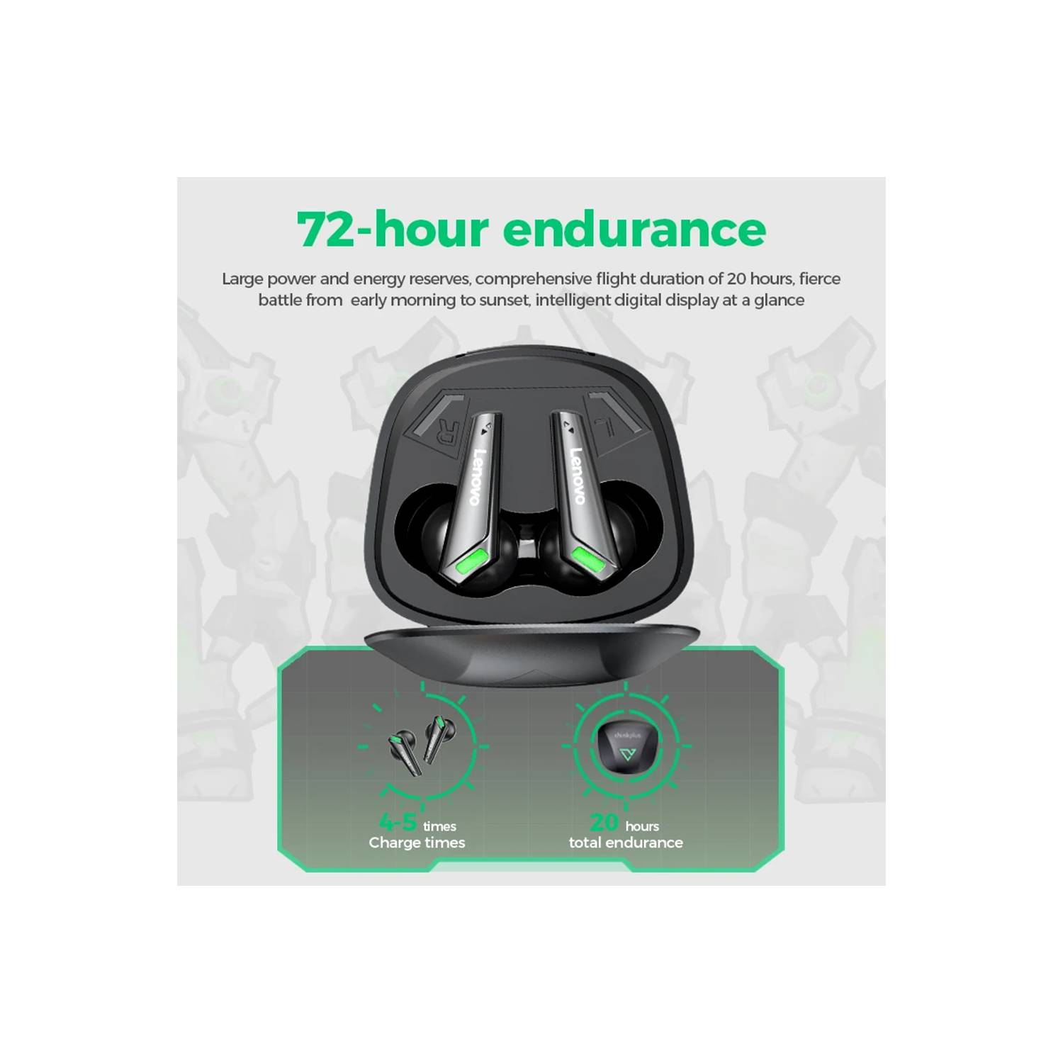 Audífonos gamer inalámbricos con tecnología de sonido 3D y reducción de ruido ambiental.