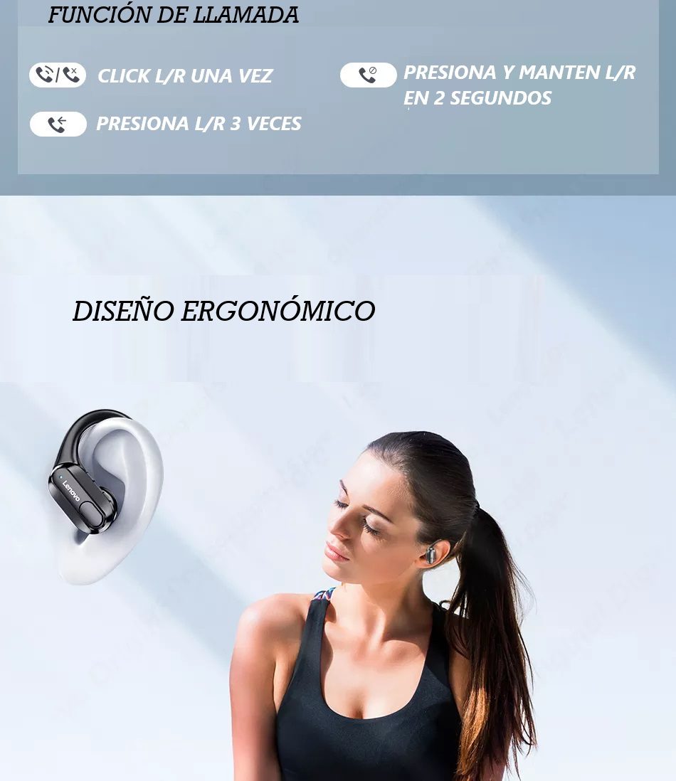 Audífonos Deportivos Inalámbricos Lenovo XT80 Negro LivePods: Calidad y Durabilidad
