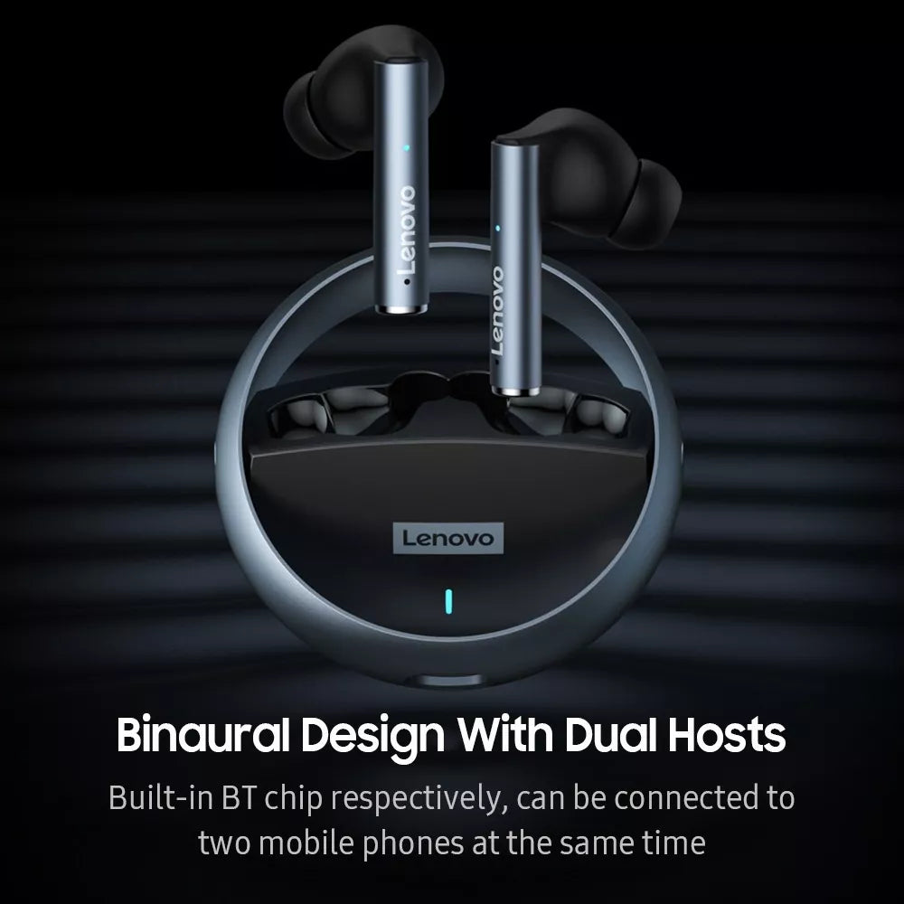 Audífonos inalámbricos Bluetooth LP60 con resistencia al agua IPX4, ideales para entrenamientos.