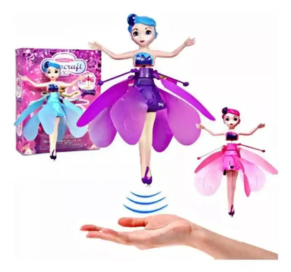 Hada Voladora Rosada Drone Juguete para Niñas con Sensor y luces brillantes.